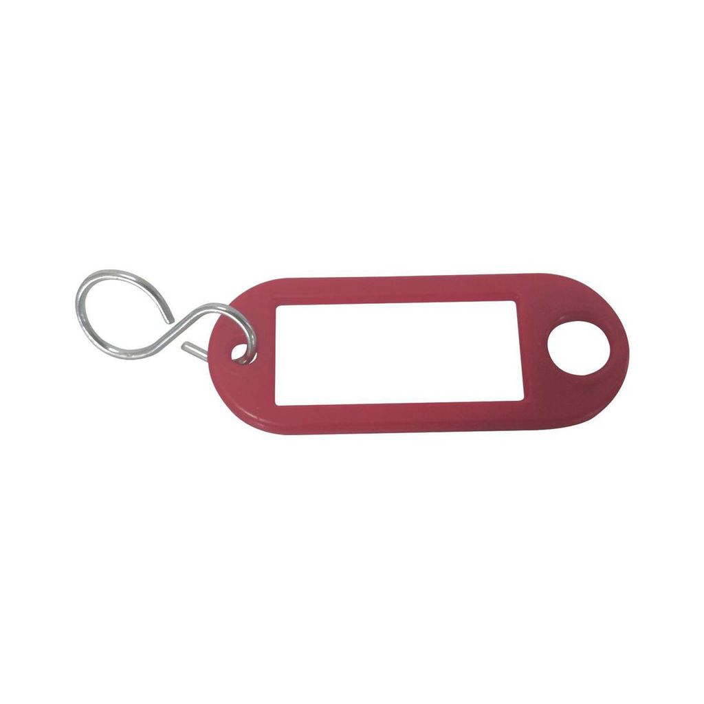 Schlüsselanhänger (Schlüsselschild) beschriftbar, gelocht Kunststoff rot
