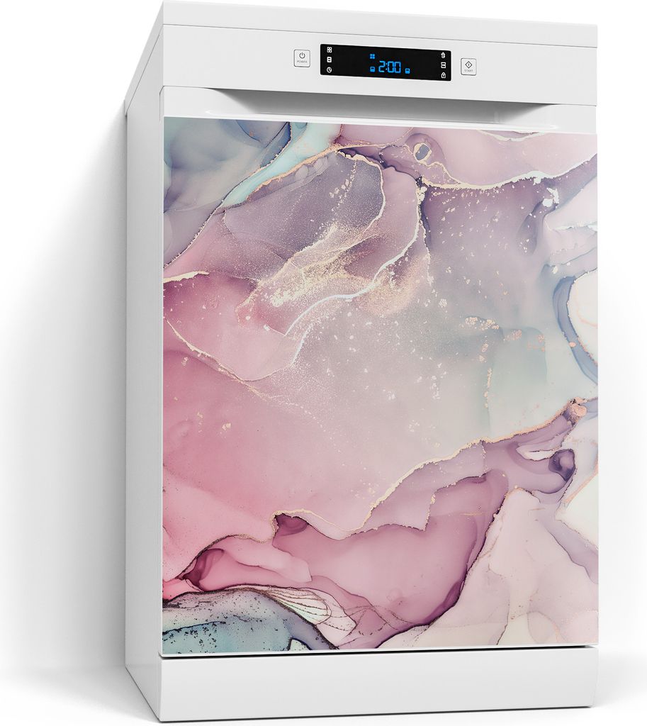 DEQORI Magnetmatte Spülmaschine beschreibbar 60x70 cm 'Elegante Farbströme' Magnetfolie