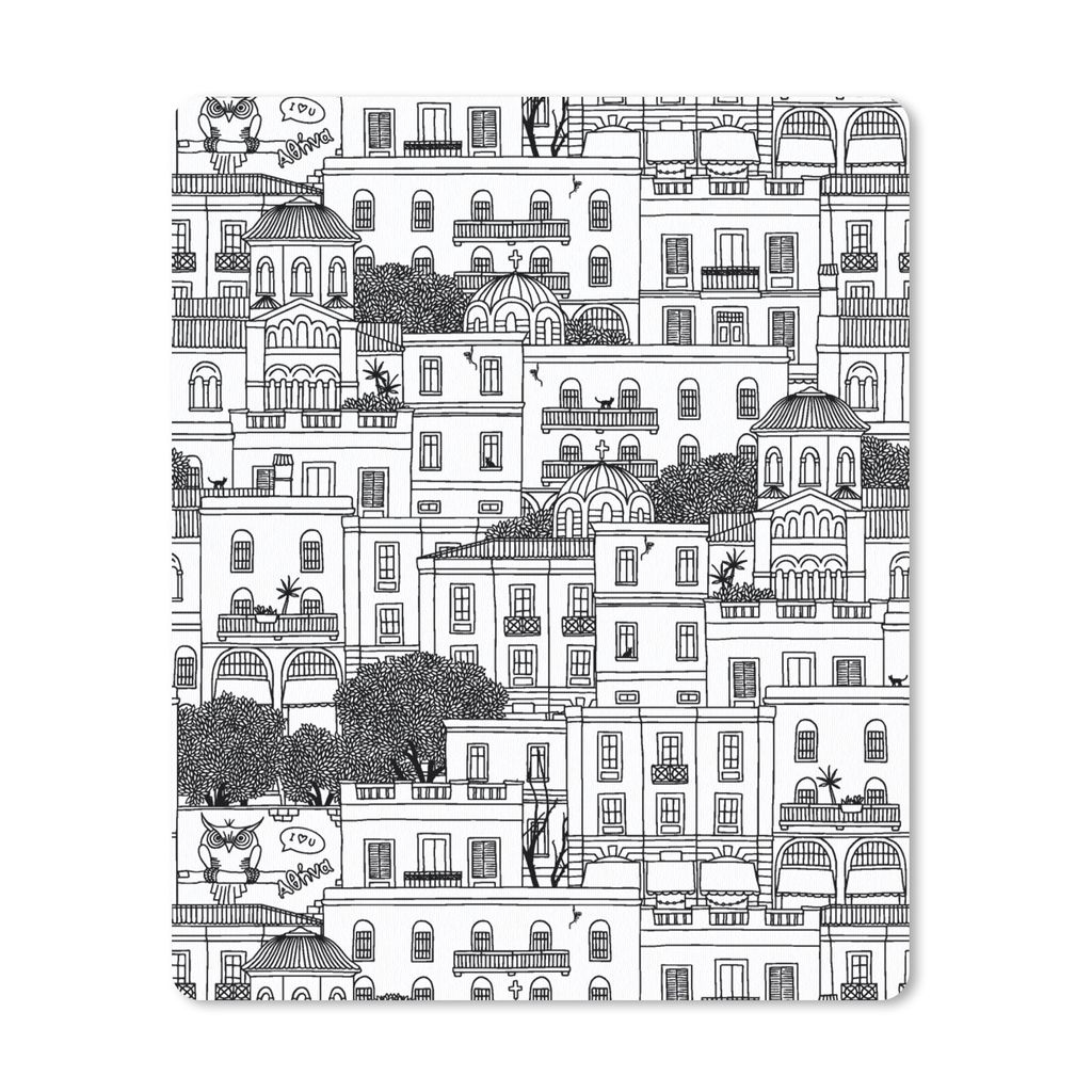 MuchoWow Mauspad Mousepad Muster - Athen - Haus 19x23 cm - Mousepads - Maus Mat - Pad - Mausunterlage - Mauspads - Spielen