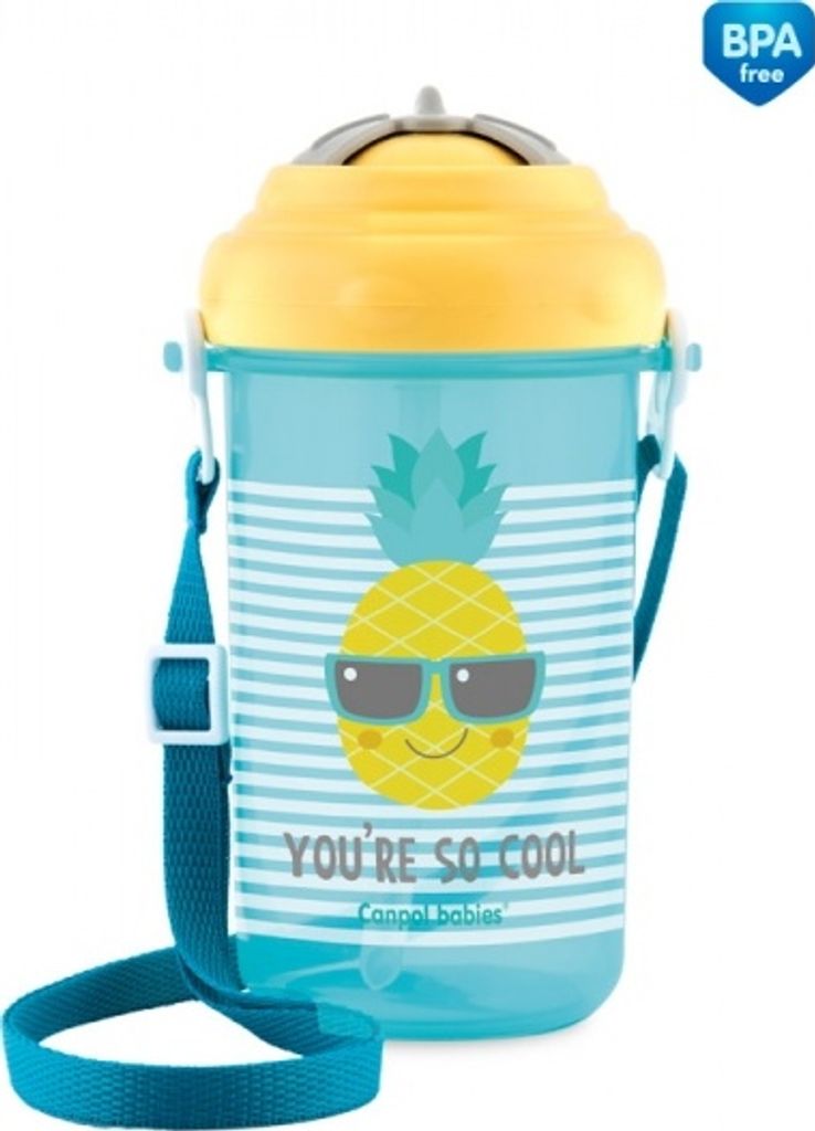 Simpatiche bottiglie d'acqua in plastica a doppia bevanda con filtro per tè in paglia cinturino portatile tazza per succo di grande capacà resistenza al calore senza BPA