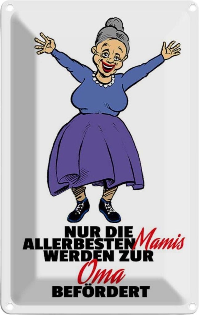 vianmo Blechschild 18x12 cm Mamis werden zur Oma Opa Spruch Zitat