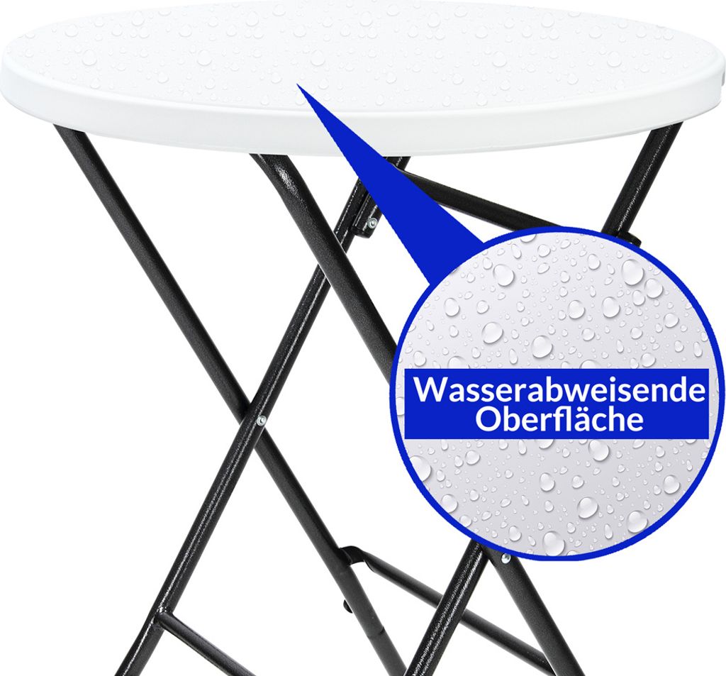2 x Stehtisch Klappbar Ø 72 cm Rund Kunststoff Produktbild 5