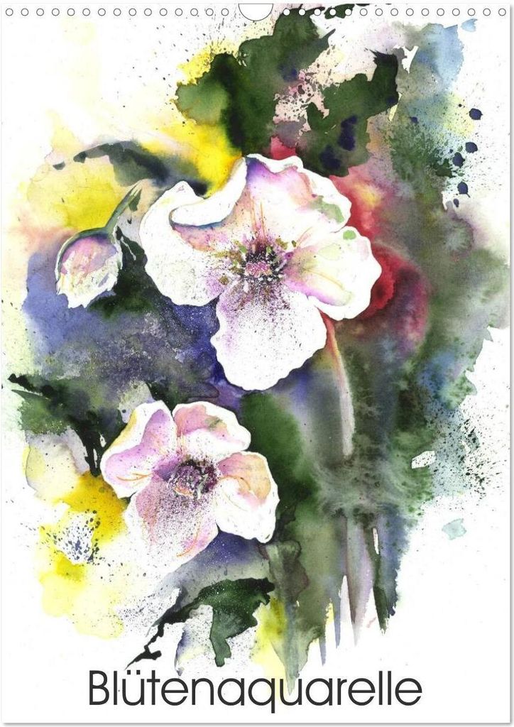 Blütenaquarelle (Wandkalender 2026 DIN A3 hoch), CALVENDO Monatskalender