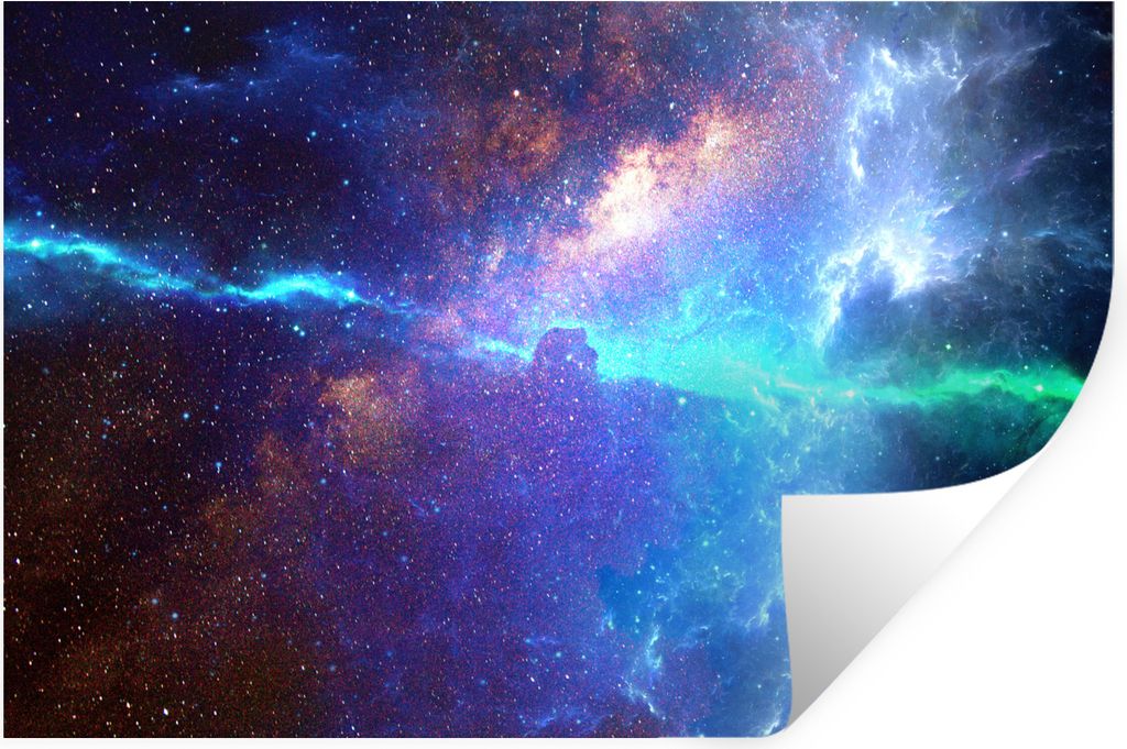 MuchoWow Wandtattoo Wandsticker Wandaufkleber Leerzeichen - Blau - Grün 90x60 cm Selbstklebend und Repositionierbar - Aufkleber