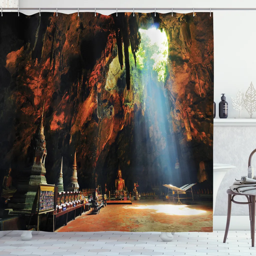 Tenda Doccia Design ABAKUHAUS 175x240cm - Stampa Digitale Cave Zen