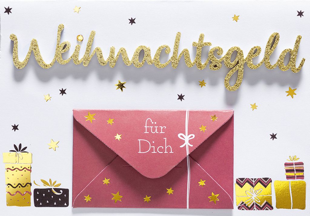 Weihnachten Lettering Geldkarte Glückwunschkarte im Format 166 x 11