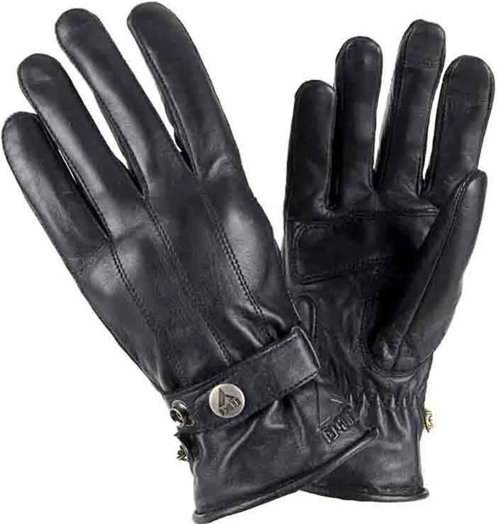 By City Elegant Gants Noir XS - Gants de Moto Homme en Cuir Noir Taille XS