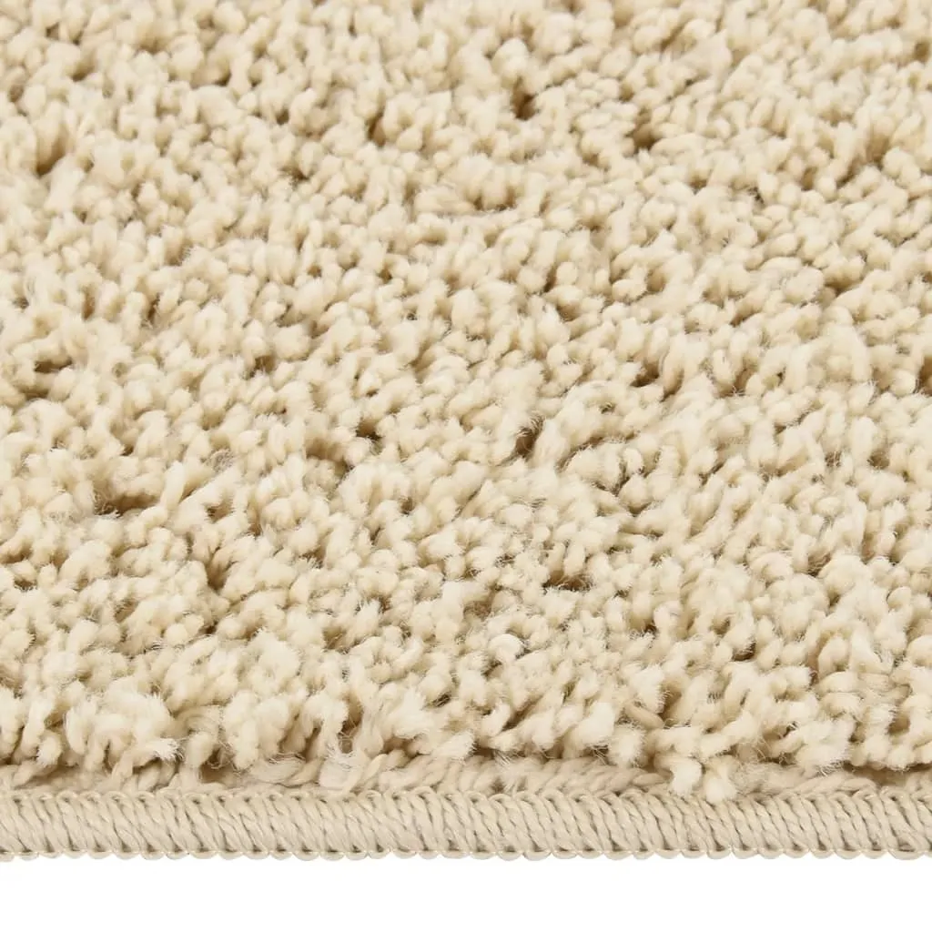 vidaXL Tapis Shaggy Crème 200x290 cm - Grand Tapis de Salon Antidérapant