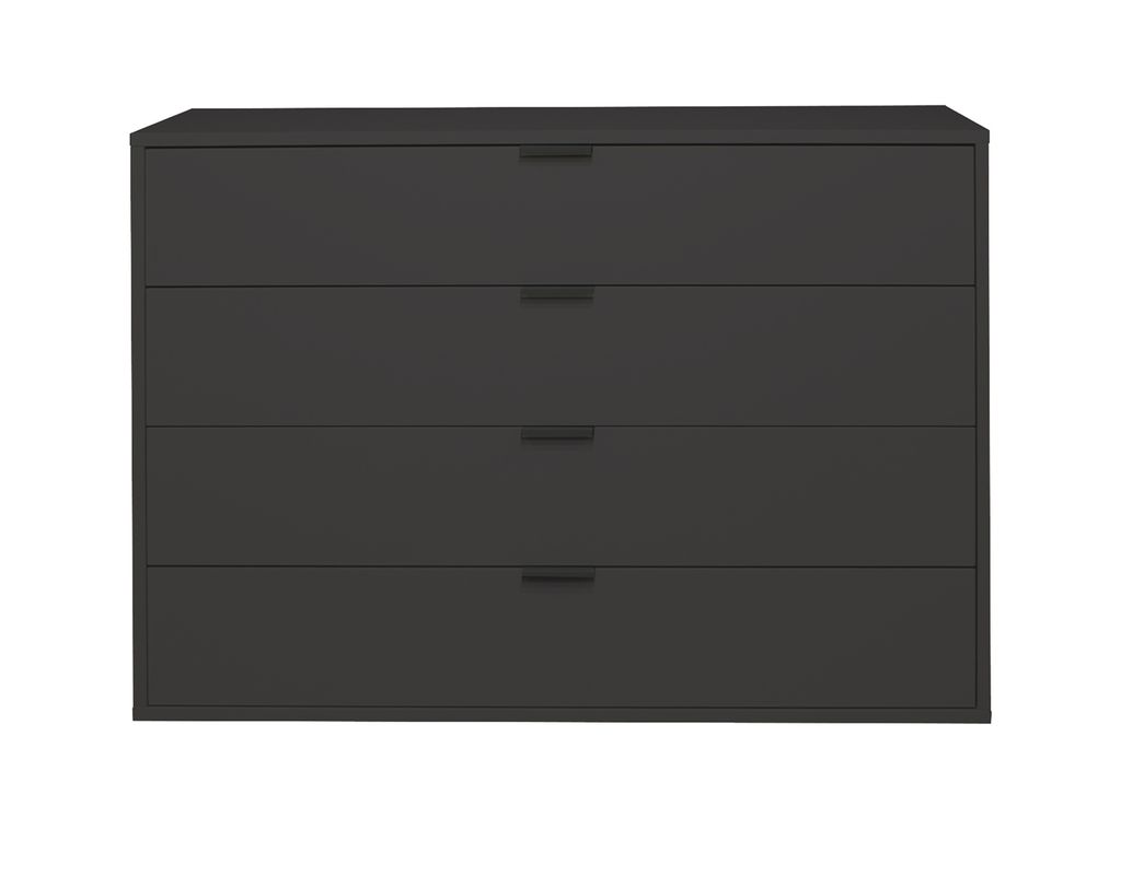 Kommode Beistellschrank Schubladenkommode Standschrank "Boulder IV" Anthrazit Bodengleiter