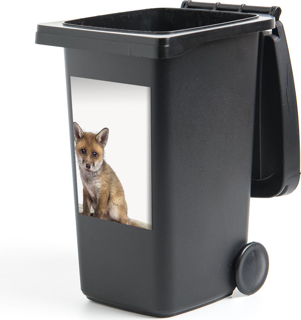 MuchoWow Mülltonnenaufkleber Fuchs - Baby-Fuchs - Kinder - Mädchen - Jungen 40x60 cm - Mültonnen-sticker - Sticker - Aufkleber für die Müllt...