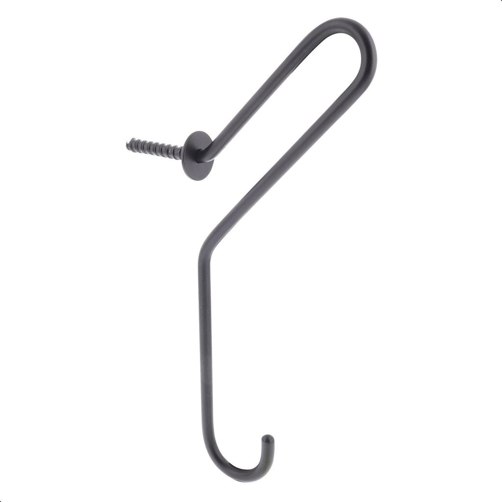 WAGNER hooks4home Wandhaken RETRO - 185 x 80 x 35 mm, beschichteter Stahl schwarz matt - 17043221