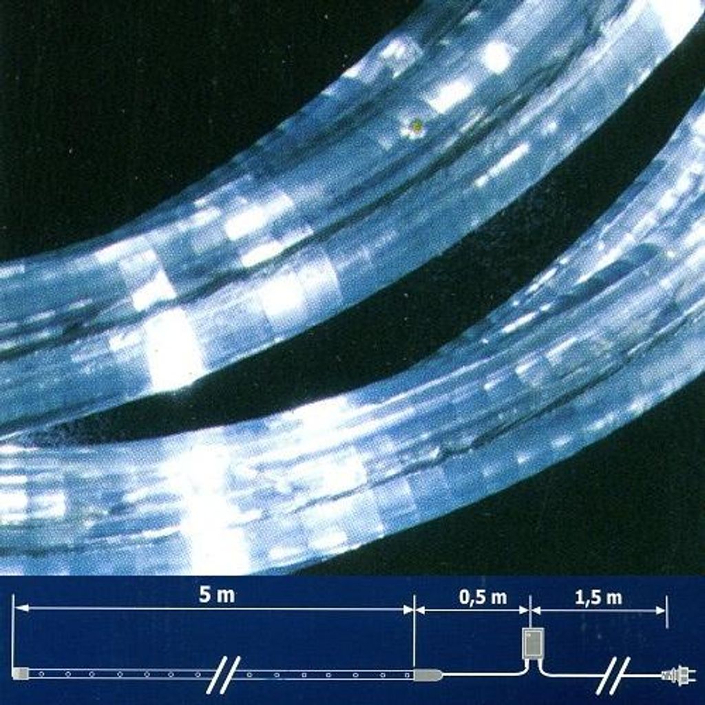 LED Lichtschlauch Lichterschlauch 5m Blinkfunktion weiss NLED05