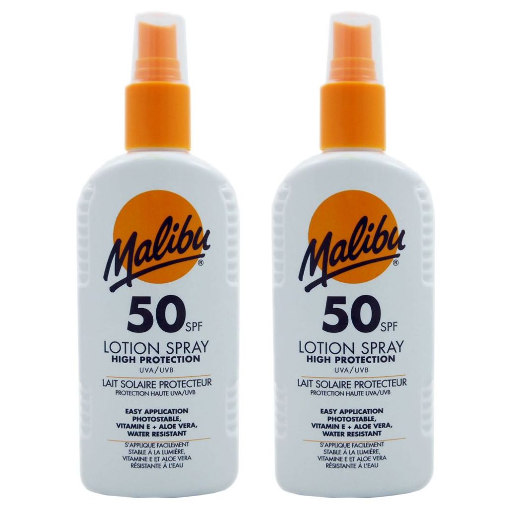 Malibu Sonnenlotion Sonnenspray Sonnenschutz 2 x 200 ml NEU mit LSF 50 Set