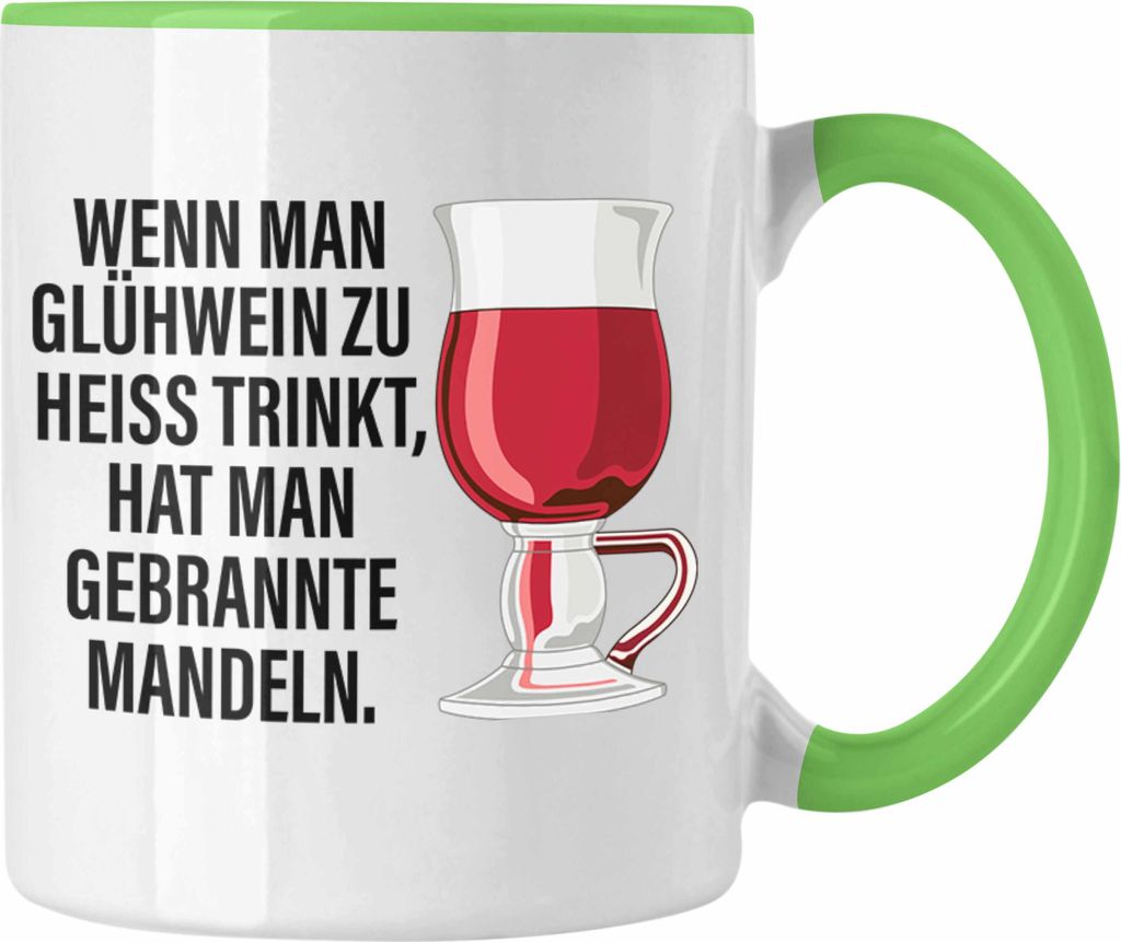 Trendation - Glühwein Tasse Lustig Spruch Glühweinbecher mit Henkel Doppelwandig Glühweintassen Gläser Weihnachtsmarkt Becher Tassen Geschenk -...