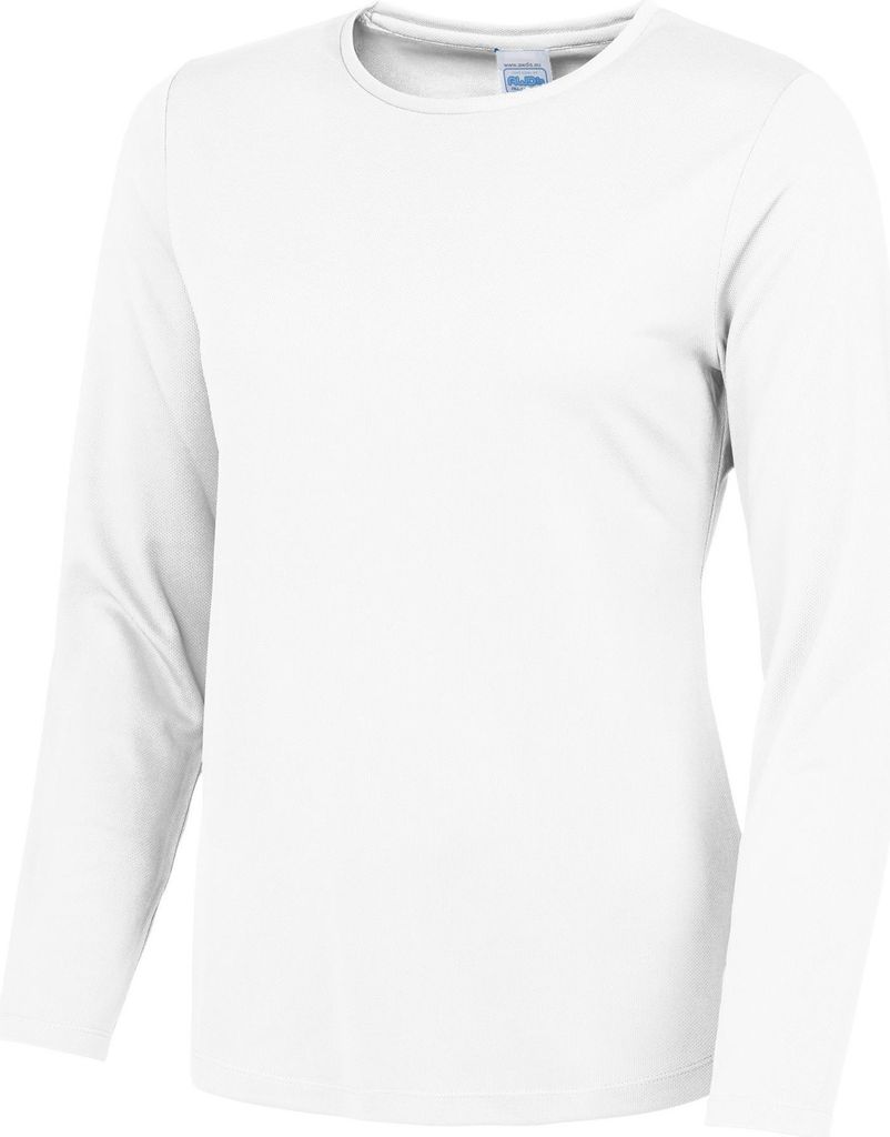 AWDis Just Cool Damen Girlie T-Shirt, langärmlig RW4814 (XL) (Schneeweiß)