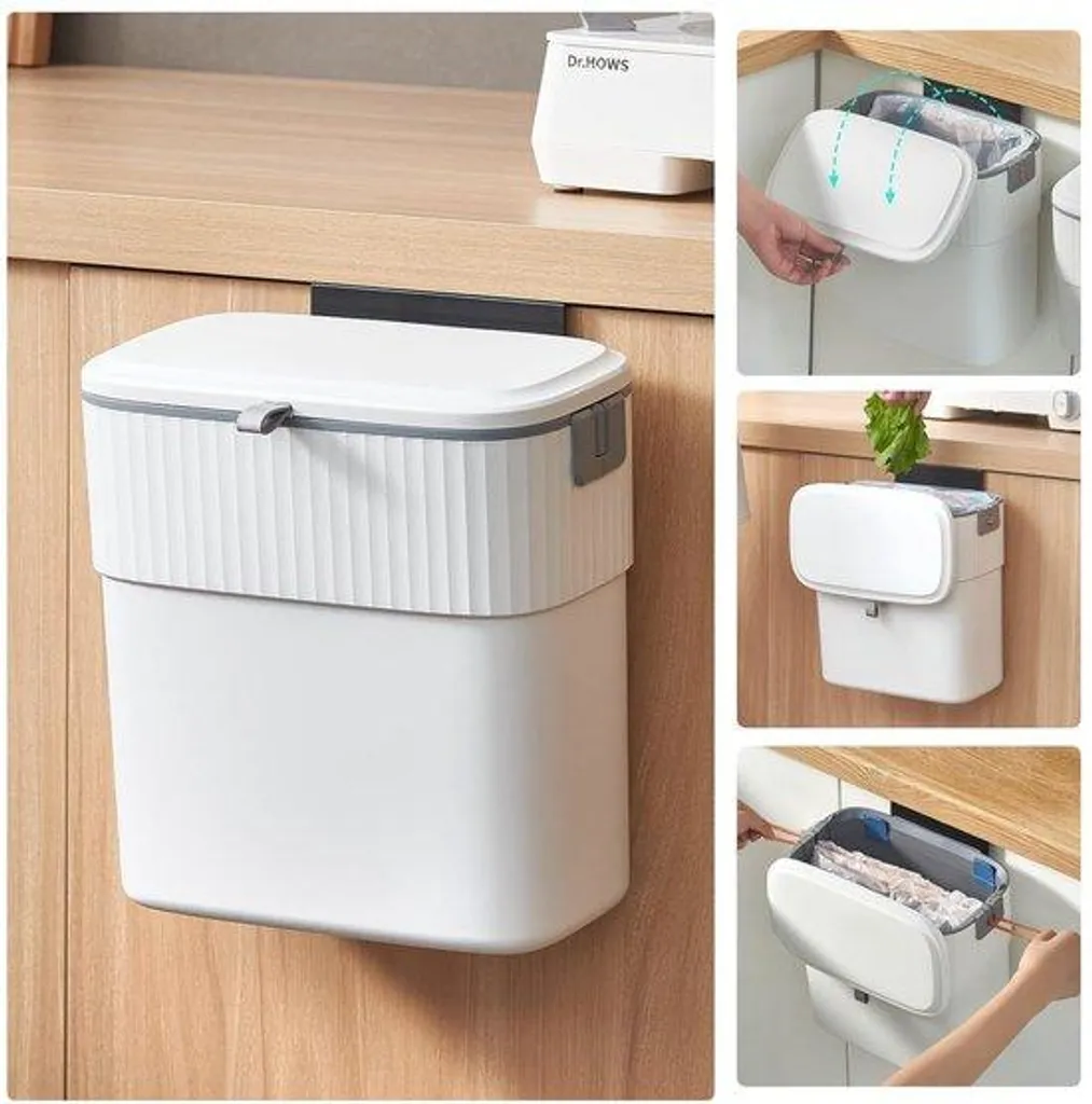 Poubelle de cuisine 9,5L étroite : fini l'encombrement au sol inutile