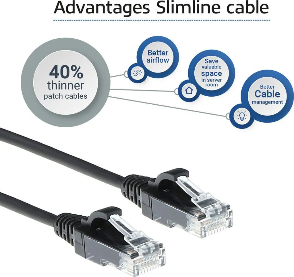 Câble patch CAT6 5m ACT pour armoire réseau compacte et datacenter noir - 4