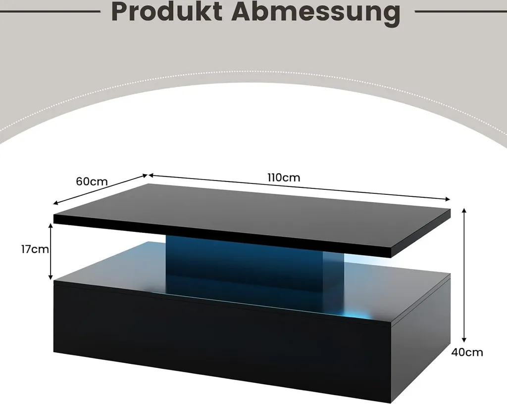 Table Basse Design pour Soirées Cinéma avec LED Multicolores Salon - 6