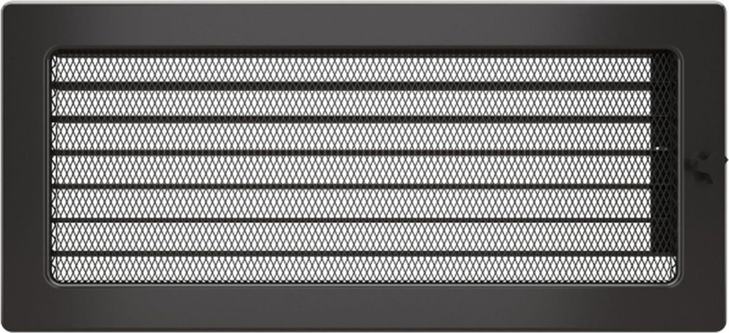 Kaminlüftungsgitter mit Jalousie Graphit 17x37 cm – regulierbares Lüftungsgitter für Kamin, Ofen oder Wand – Metall, rechteckig
