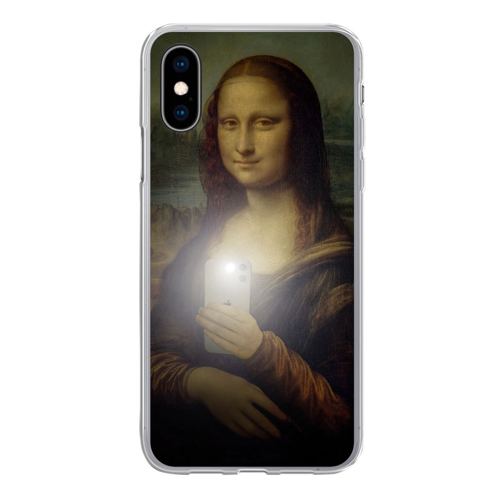 MuchoWow Handyhülle Schutzhülle Hülle für iPhone X Mona Lisa - Da Vinci - Telefon Silikon Softcase Handy Hülle - Handyhülle