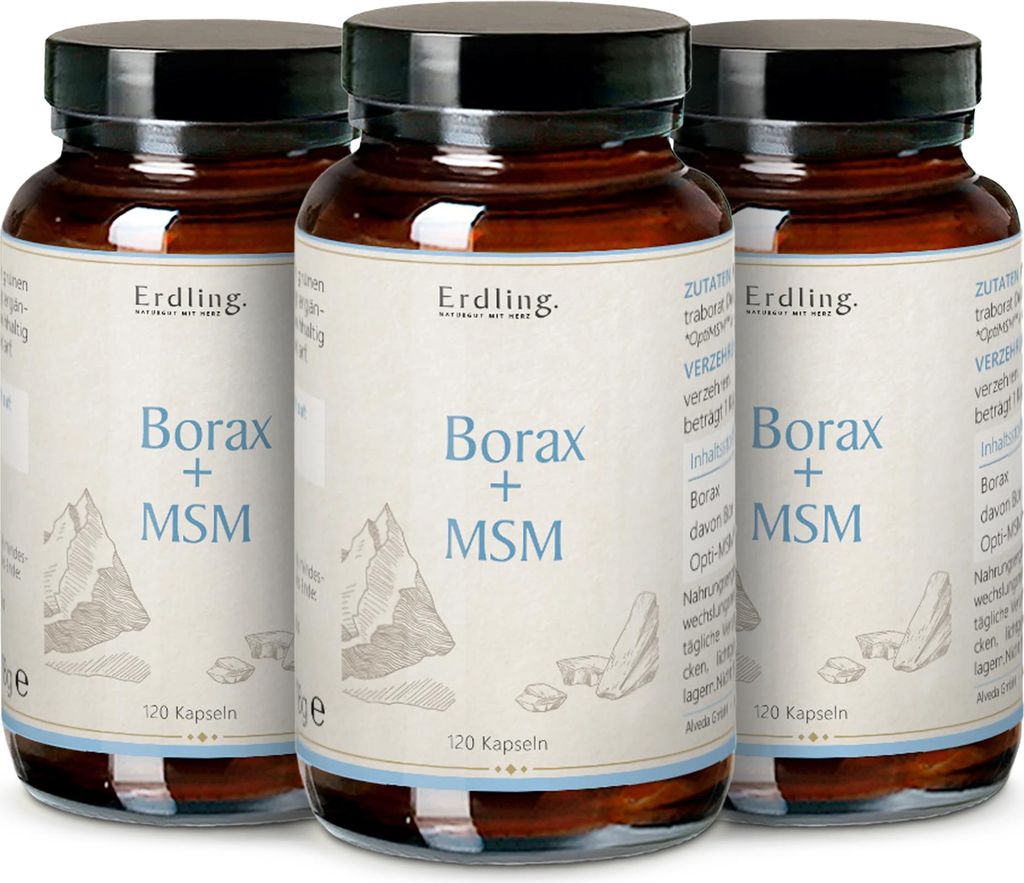 Erdling Borax Original - 99,9% Reinheit - OptiMSM + Natriumtetraborat