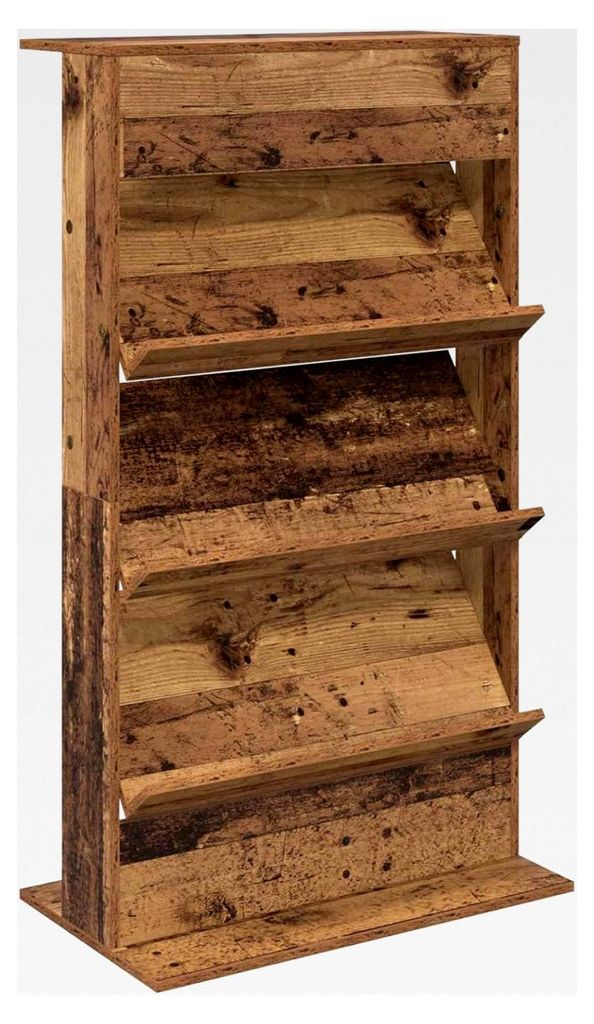 Magazinregal aus Altholz 70x41x126 cm, Holzwerkstoff, freistehend, robust, für Wohnzimmer, Büro, Schlafzimmer, vielseitige Aufbewahrung