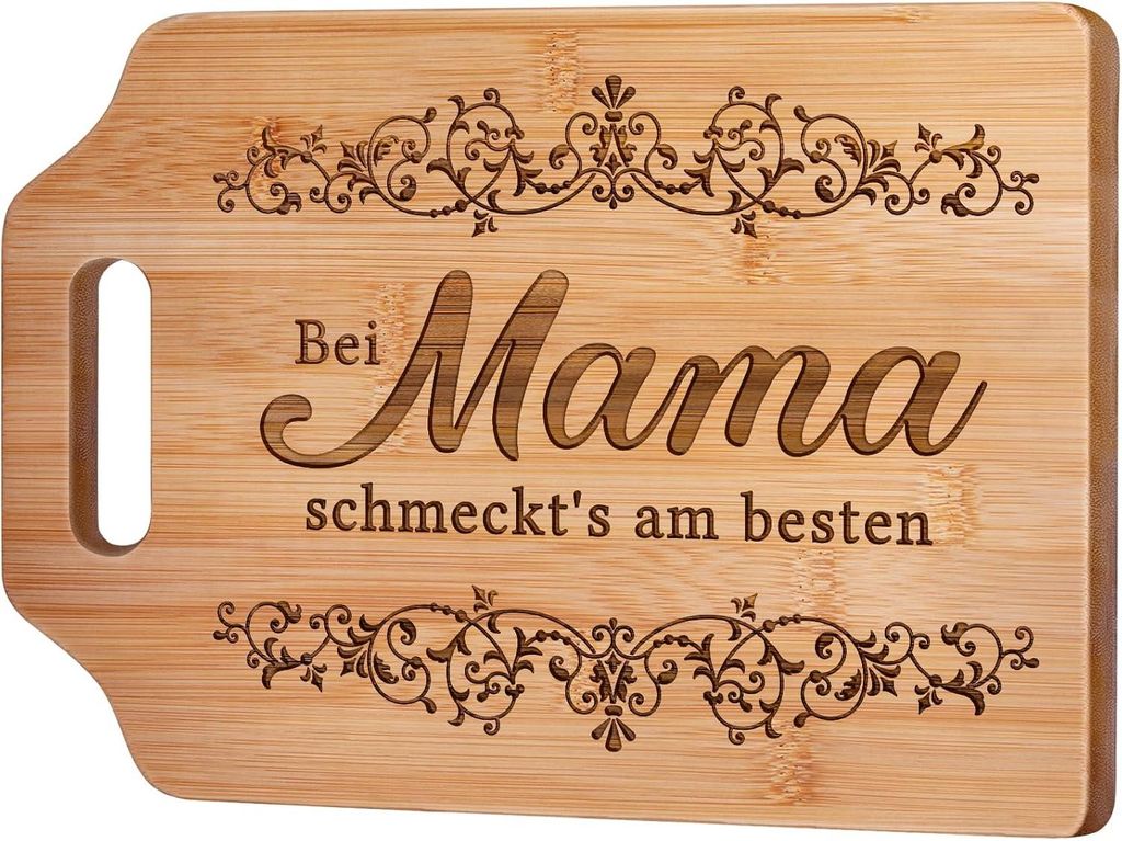 Graviertes Bambus Schneidebrett für Mama, Geschenk für Küche