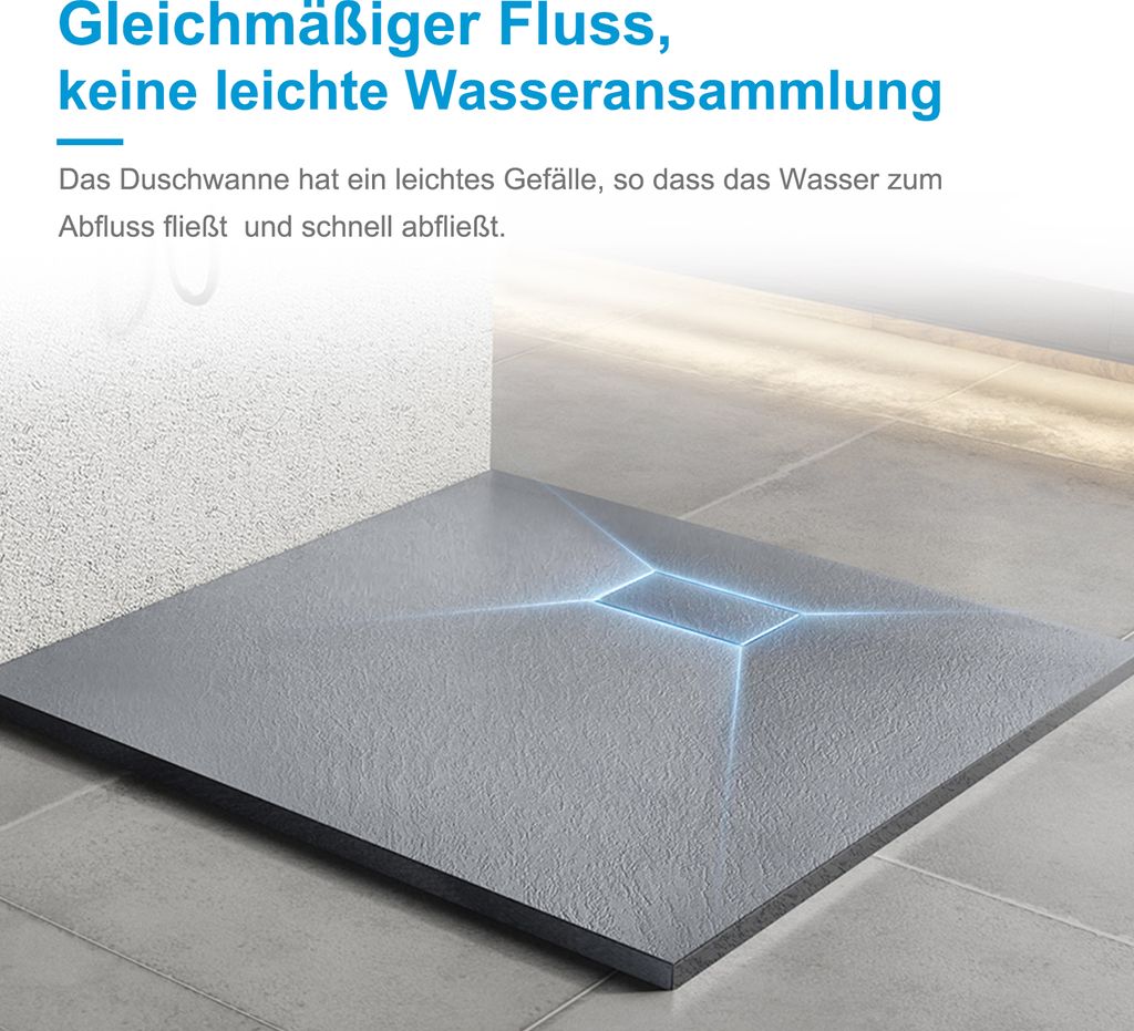 Heilmetz Duschwanne 90x90cm Duschtasse inkl. Ablaufgarnitur Produktbild 2