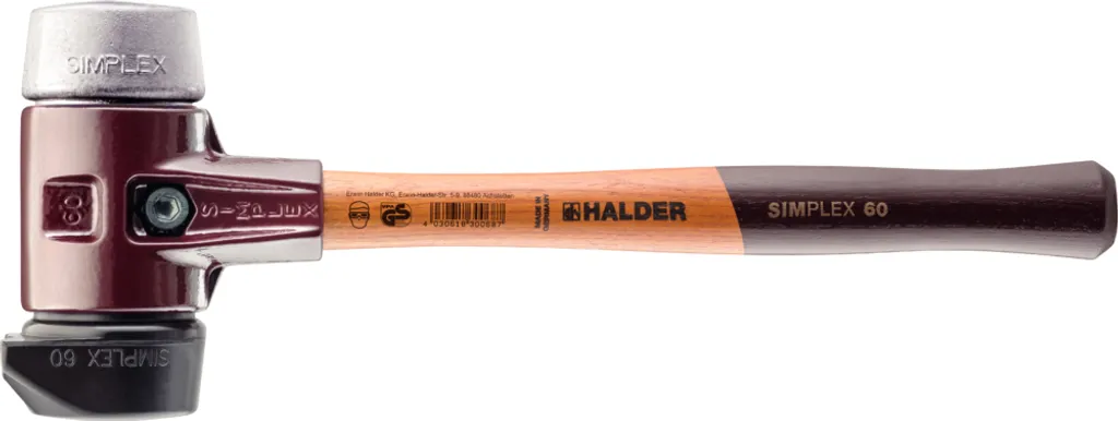 Mazza Edile Halder SIMPLEX 60mm - Gomma con Base e Metallo Morbido