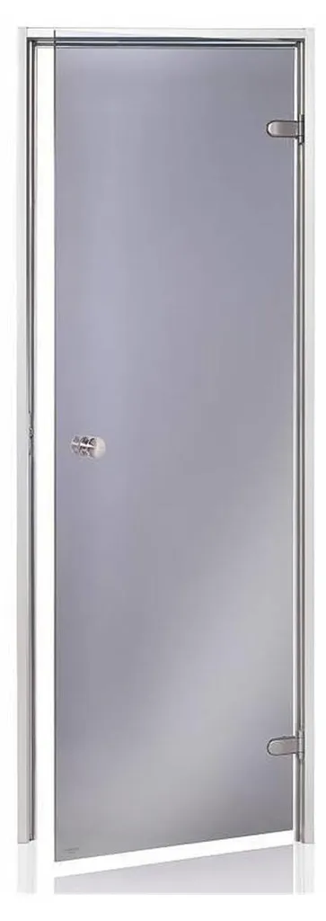 Porte de Hammam Scan Gris 70x200 cm en verre sécurit cadre aluminium