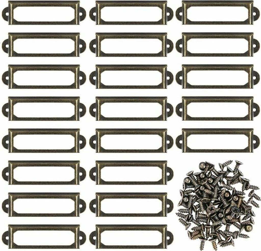 50 Stück Etikettenhalter aus Metall für Möbel, Schubladen, Produktbild 