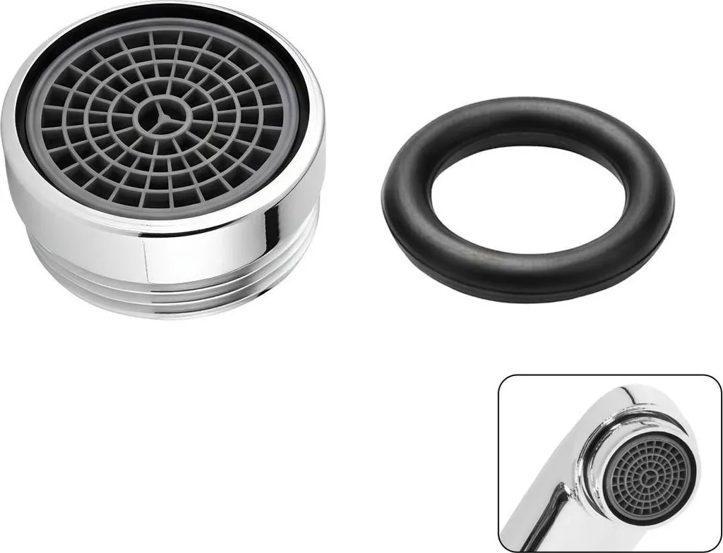 OFFERTA 4x Filtro Avizar Antispruzzo Argento | Risparmia Acqua Subito - 1