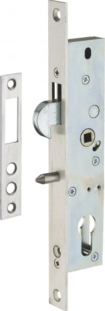 Serrure encastrable zinguée à bouts carrés pour porte coulissante 20mm