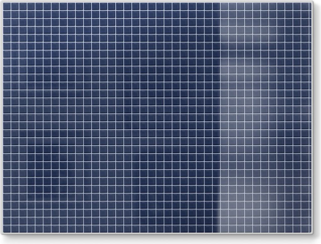 DEQORI Schneidebrett Glas 40x30 cm 'Blauer Rhythmus' Schneideplatte Servierplatte groß