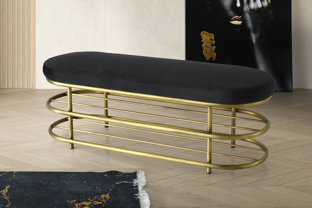 Gepolstertes Regal Aufbewahrungsbank, Moderner Schuhputzhocker aus Samt, Schuhablage Bank mit Doppeltem Regal, für Schlafzimmer Eingangsbereich Flur