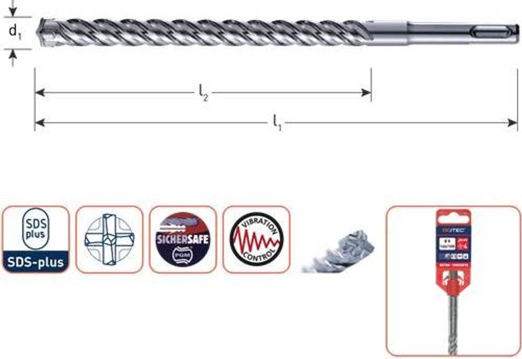 Bohrhammer Sds+ Quattro-X Ø5.0X50/115