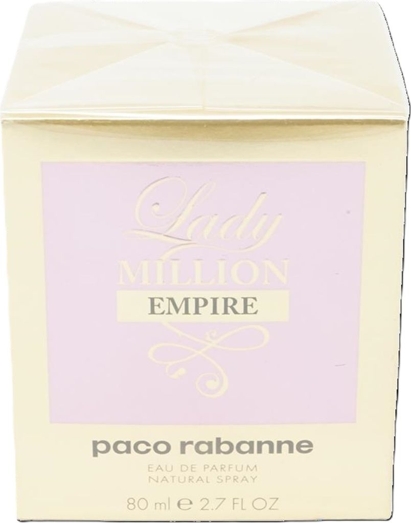 A product box for Paco Rabanne Lady Million Empire perfume.