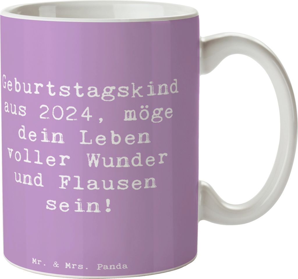 Mr. & Mrs. Panda Tasse Spruch 2024 Geburtstag - Lavendeltraum - Geschenk, kaffeebecher keramik, Kaffeetasse, Geburtstagsgeschenk, voller Wunder und...
