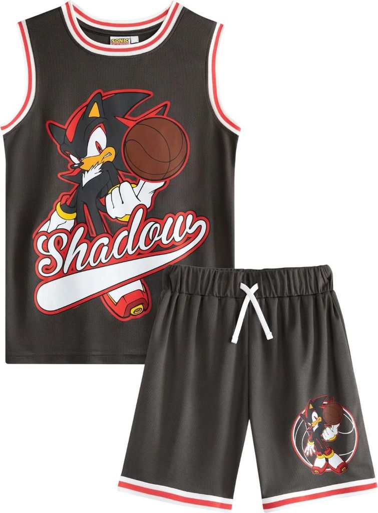 Sonic The Hedgehog - Ausrüstung für Basketball für Jungen NS9597 (122) (Schwarz)
