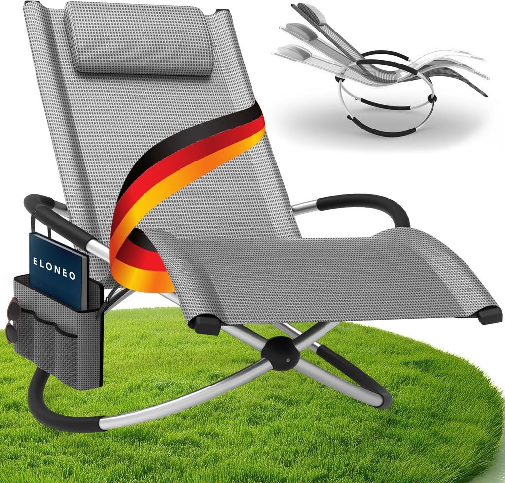 ELONEO Schaukelliege Outdoor mit Tasche, Relaxliege bis Produktbild 