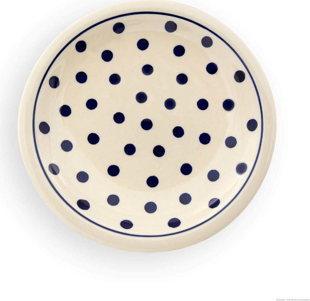 Original Bunzlauer Keramik Teller Kuchenteller Dessertteller flach Ø17,4 cm im Design 37