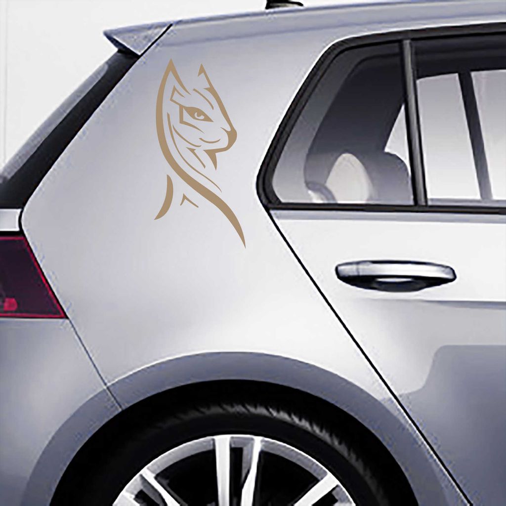 Aufkleber - Autoaufkleber "Luxury Kitty" 30cm x 15cm braun - Tuning Carystyling Heckscheibe Auto