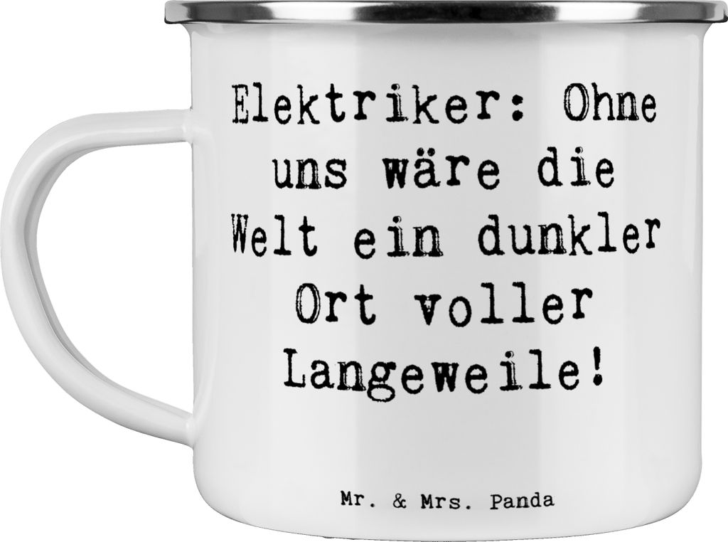 Mr. & Mrs. Panda Kaffeepott Spruch Elektriker Helden - Weiß - Geschenk, Pott, Hochspannung, Berufsprodukte, Blechtasse, Beruf, wertvolle Arbeit, B...