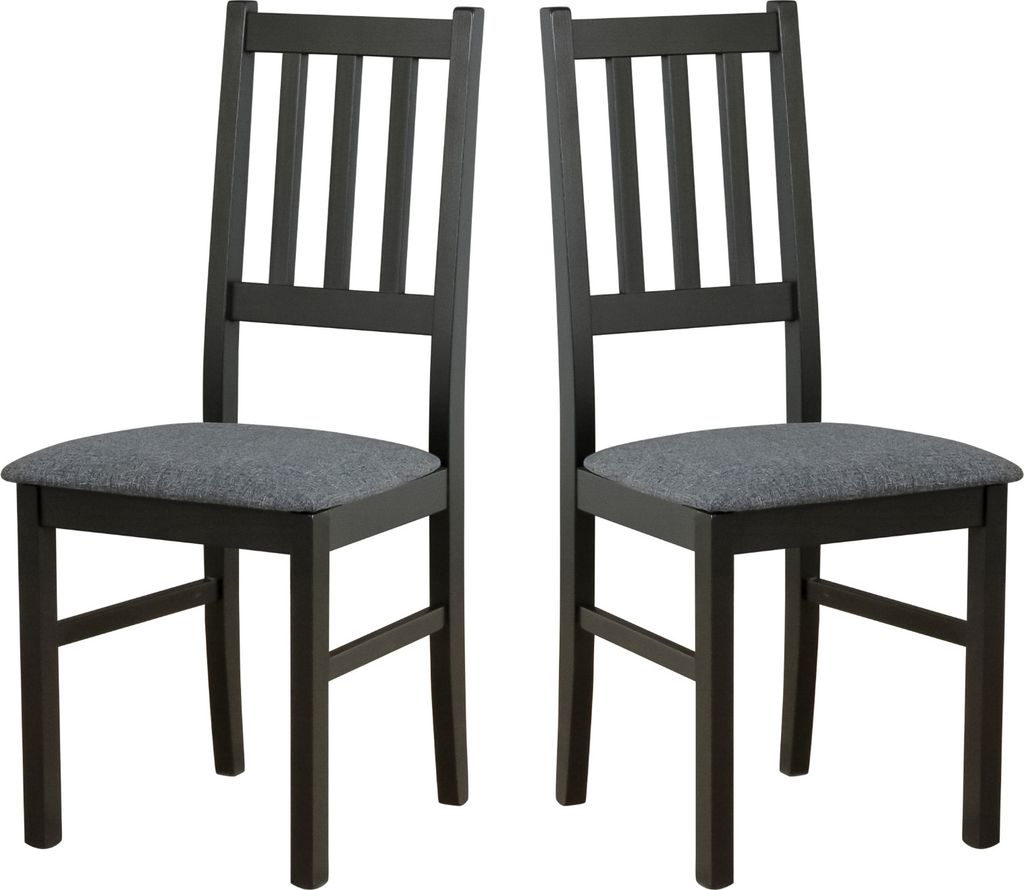 LeafDesign Esszimmerstühle Holz - Stuhl Buche Massiv - Stühle Esszimmer 2er Set - Holzstuhl - Esstischstühle - Küchenstühle 2er Set BOS 4 schwarz