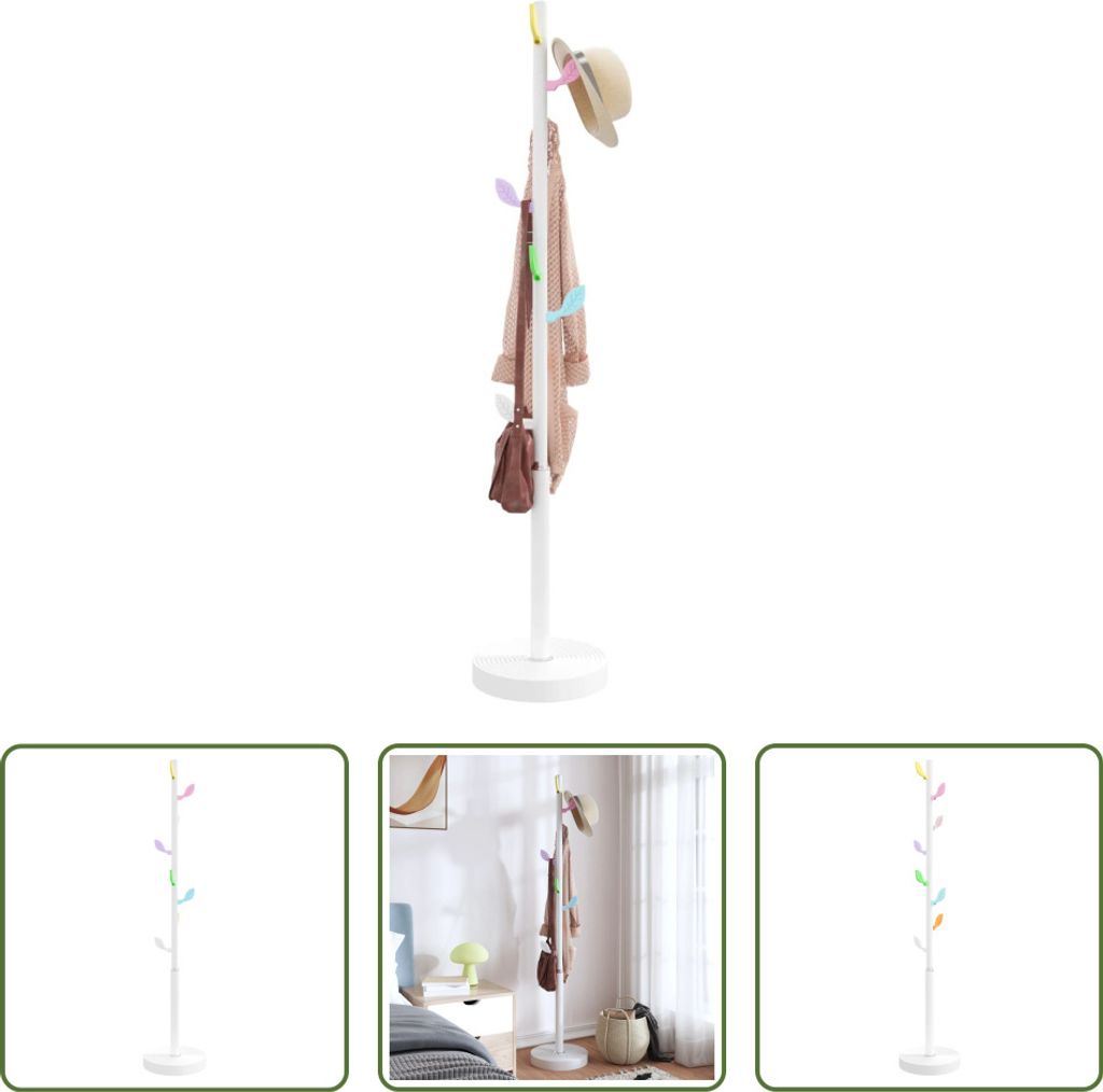 The Living Store Garderobenständer Weiß 172 cm Pulverbeschichtetes Eisen