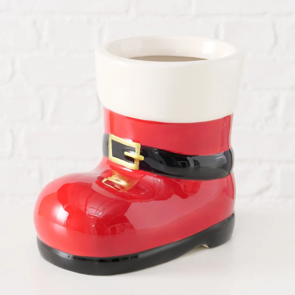 Cache-pot BOOTY 17 cm en pierre - Vase silhouette finition mate grise