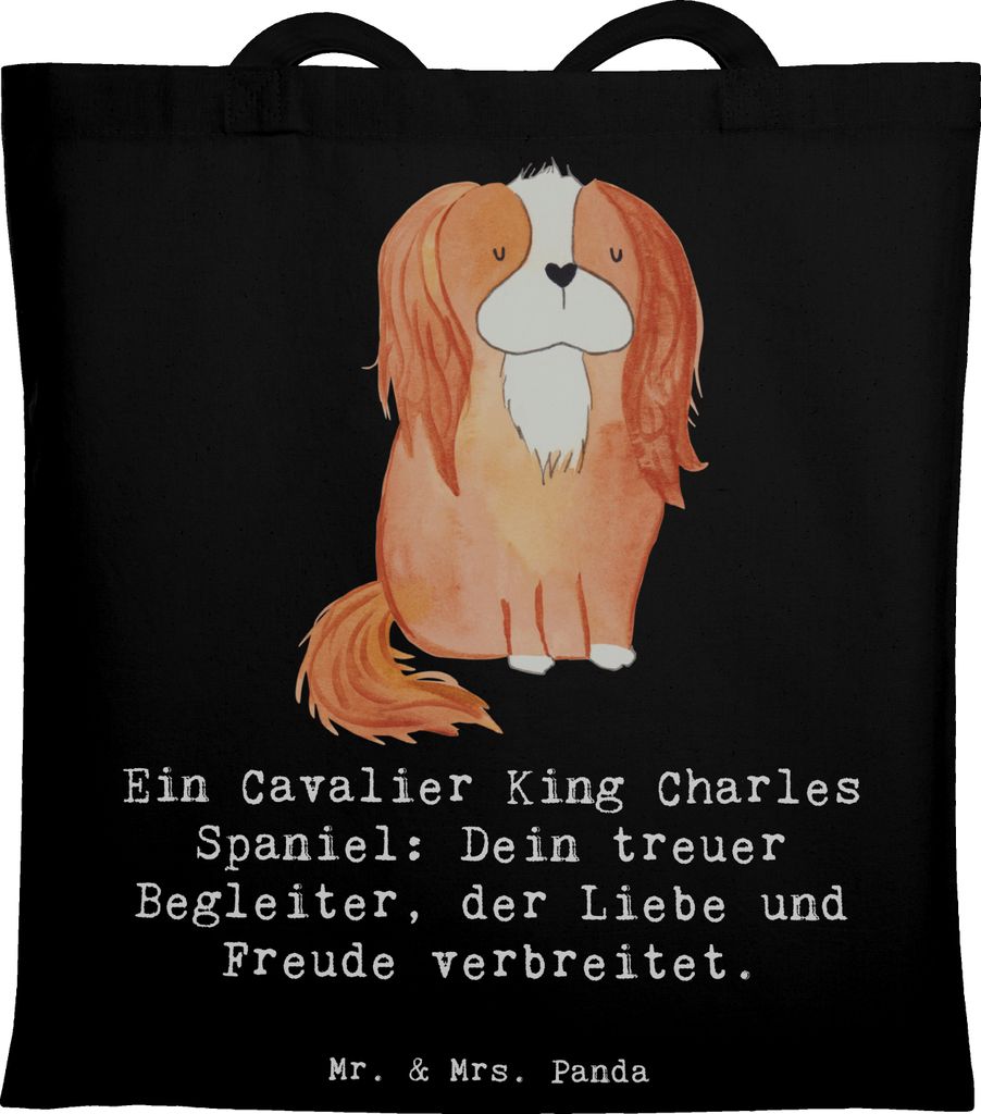 Mr. & Mrs. Panda Tote Bag Cavalier King Charles Spaniel - Schwarz - Geschenk, freundlicher Hund, Laptoptasche, Tasche, kompakt, loyal, Hunderassen ...