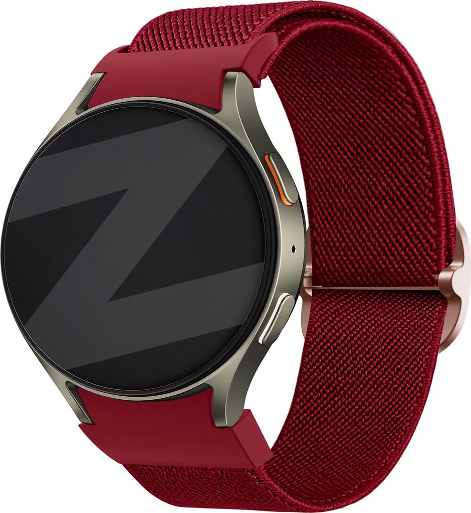 Bandz Ersatzarmband 40mm Rot für Samsung Galaxy Watch 4/5/6/7/FE – Elastisches Nylonarmband, verstellbar, kompatibel für Damen & Herren