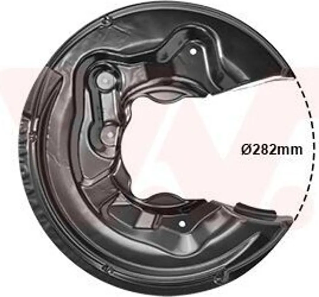 Piastra di ancoraggio posteriore sinistra da VAN Wezel per disco freno-Ø282 mm (0334373) Piastra impianto frenante