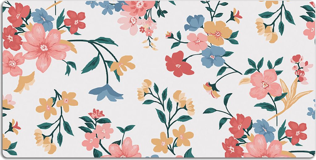 Schreibtischmatte Tischunterlage 120x60 cm Mauspad - Farbenfrohe Blumen